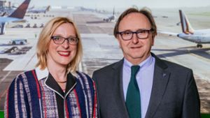 Das neue Führungsduo am Flughafen Stuttgart: Arina Freitag und Walter Schoefer, der jetzt Sprecher der Geschäftsführung wird Foto: Flughafen Stuttgart GmbH