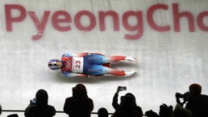 Emily Sweeney ist beim Rodel-Finale in Pyeongchang schwer gestürzt. Foto: AP