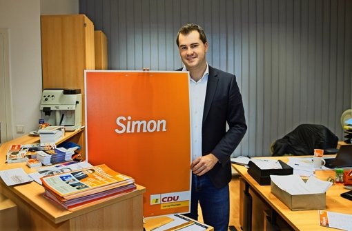 Simon Weißenfels (CDU) gibt sich selbstbewusst und zielstrebig. Foto: Horst Rudel