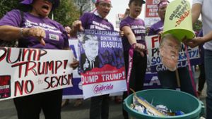 Viele Amerikaner zeigen ihren Protest gegen Donald Trump auf ihre Weise. Foto: AP