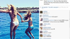 Fernsehmoderatorin Sylvie Meis dokumentierte bei Instagram ihren Badespaß auf Ibiza. Foto: Instagram/ sylviemeisnews