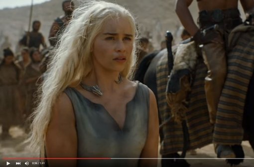 Daenerys Targaryen taucht im neuen Trailer auf - allerdings nicht als Königin. Foto: Screenshot Youtube / Game of Thrones