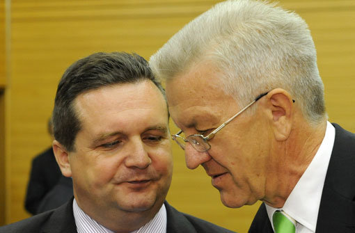 Stefan Mappus (links) und Winfried Kretschmann. Foto: dpa