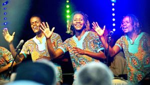 Die namibischen Sänger der Gruppe African Vocals  haben der Musiknacht einen folkloristischen Touch verliehen. Foto: Ines Rudel