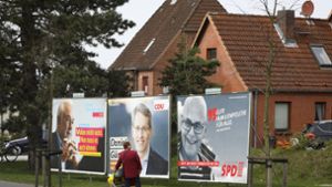 Wahlplakate in Kiel mit Wolfgang Kubicki (FDP), Daniel Günther (CDU) und Torsten Albig (SPD) Foto: dpa