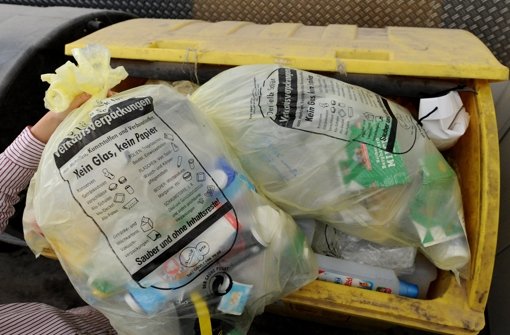 Mehr als 20 Prozent der Abfälle im Gelben Sack sind Restmüll Foto: dpa