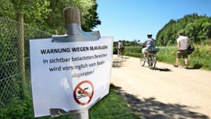Auf dem Weg zum Aileswasensee wurden Warnschilder aufgestellt. Foto: Horst Rudel