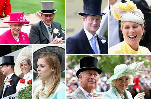 Die Windsors in Ascot: Queen Elizabeth II. hat ihr Faible für schnelle Pferde an ihre Nachkommen vererbt. Foto: dpa/Getty Images