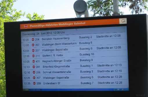 Hinweistafel am Bahnhof Waiblingen Foto: Dirk Hermann