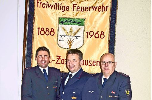 Die neue Leitung der  Feuerwehr in Zazenhausen, v.l.: Stefan Lennert, Bernd Schmid, Udo Lorenz Foto: privat