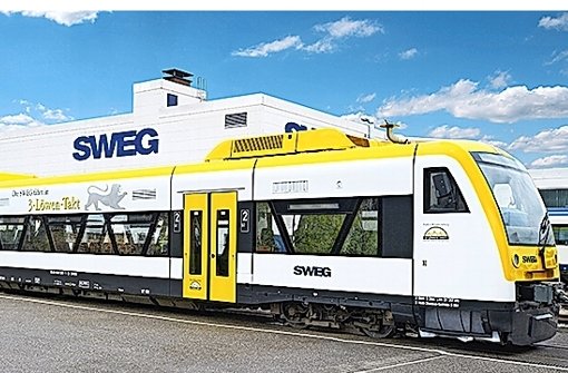 Die neuen Züge sollen im Landes-Design fahren –  wie dieser Prototyp Foto: SWEG