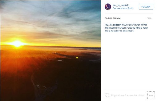 Zahlreiche Besucher erlebten den Sonnenaufgang vom Fernsehturm aus Foto: Screenshot Instagram