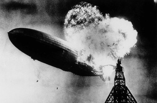 „Plötzlich stand die Luft in Flammen“: So beschreibt ein Überlebender den tragischen „Hindenburg“-Absturz am 6. Mai 1937. Foto: The Philadelphia Public Ledger