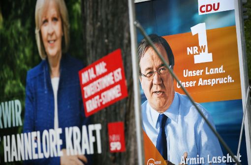 Bei der NRW-Wahl am Wochenende wird es wohl ein Kopf-an-Kopf-Rennen zwischen SPD und CDU geben. Foto: dpa