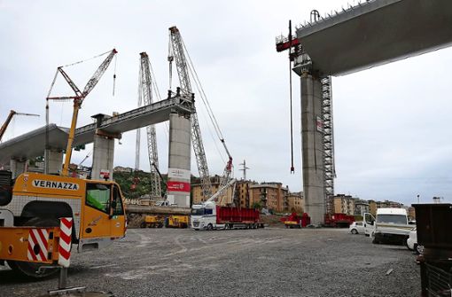 Die neue Brücke in Genua kann bald wiedereröffnet werden. Foto: dpa