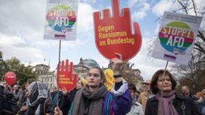 Protest „Gegen Hass und Rassismus im Bundestag“. Foto: dpa
