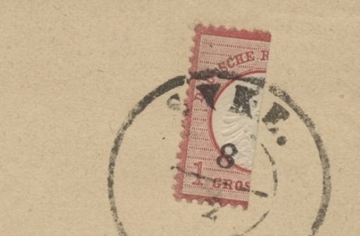Rarität aus dem Jahre 1872: Die in Bietigheim versteigerte halbe Briefmarke. Foto: StN