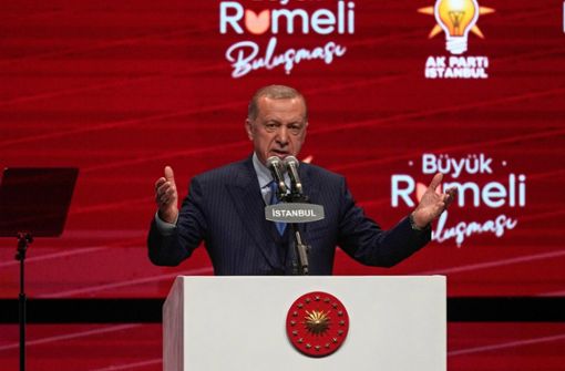 Erdogans Veto hatte wohl auch innenpolitische Gründe. Das Bild zeigt den türkischen Präsidenten bei einem Wahlkampfauftritt. Foto: dpa/Khalil Hamra