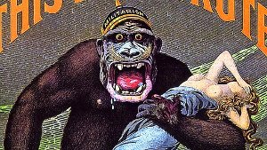 Deutschland als Gorilla mit Pickelhaube: Propagandaplakat der USA aus dem Jahr 1917 Foto: US government