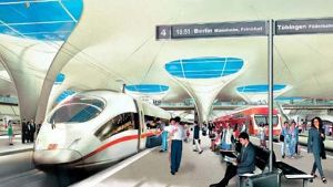 Im geplanten Tiefbahnhof sollen bis zu 49 Züge in der Spitzenstunde abgefertigt werden. Foto: Visualisierung Aldinger und Wolf