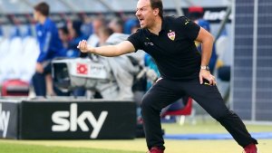 VfB-Trainer Alexander Zorniger zieht ein durchwachsenes Fazit des Spiels gegen Hoffenheim. Foto: Bongarts/Getty