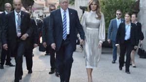Donald Trump mit seiner Frau Melania beim G7-Gipfel in Taormina. Foto: AFP