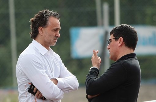Maurizio Gaudino (li., neben Ex-Kickers-Coach Massimo Morales): Der SSV Reutlingen lockt Foto: Baumann