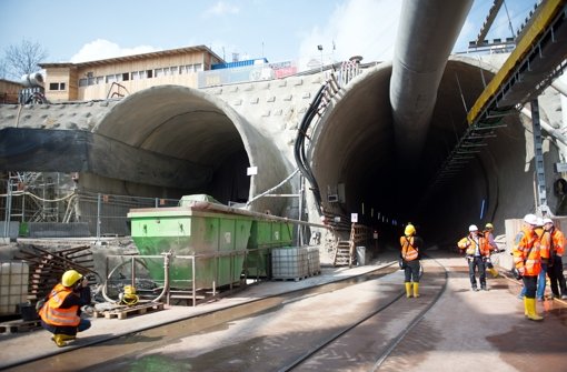 Der Eingang des Fildertunnels für das Bahnprojekt Stuttgart-Ulm Foto: dpa