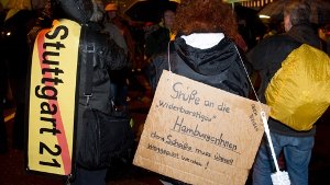 Teilnehmer der Montagsdemo gegen Stuttgart 21 Foto: dpa