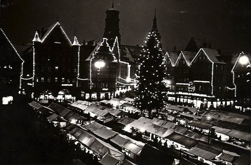 Der Stuttgarter Weihnachtsmarkt im Jahr 1938. Foto: Landesbildstelle Württemberg