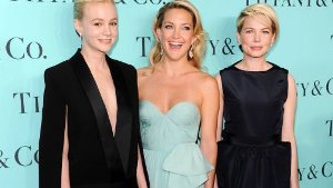 Die Schauspielerinnen Carey Mulligan, Kate Hudson und Michelle Williams (von links) strahlten mit den Tiffanys-Diamanten um die Wette. Foto: AP/dpa