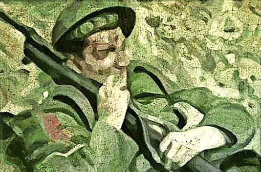 Das Gemälde „Giftgasangriff“ zeigt das Grauen des Ersten Weltkriegs. Foto: privat