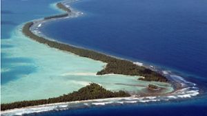 Tuvalu liegt im Südwesten des Pazifischen Ozeans. Mit einer Fläche von 25,66 Quadratkilometern ist das Archipel der viertkleinste Staat der Welt. Foto: AFP/Torsten Blackwood