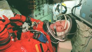 Gerhard Thiele kartierte während eines zehntägigen Fluges an Bord des Space Shuttles  im Februar 2000 die Erdoberfläche. Foto: Esa/Nasa