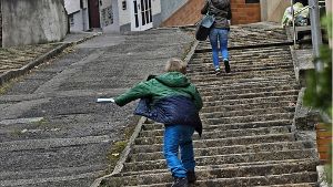 Nur der Belag am „kleinen Katzenbuckel“ wird erneuert, die historischen Treppen bleiben davon unberührt. Foto: Georg Linsenmann