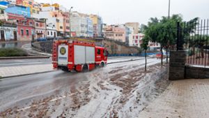 Auf den Inseln Gran Canaria, Teneriffa und La Gomera, La Palma und Hierro wurden Niederschläge von jeweils mehr als 100 Litern pro Quadratmeter registriert. Foto: dpa/Europa Press