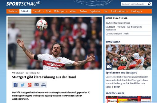 Das schreibt www.sportschau.de Foto: Screenshot SIR