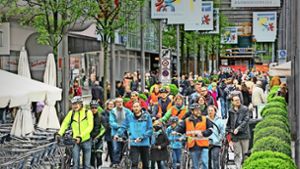 Vor zwei Jahren sind die  Esslinger  Radfahrer für eine zügige Umsetzung des Foto: Horst Rudel