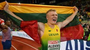 Schaffte mit 74,35 Metern einen Weltrekord: Mykolas Alekna aus Litauen. Foto: Sven Hoppe/dpa