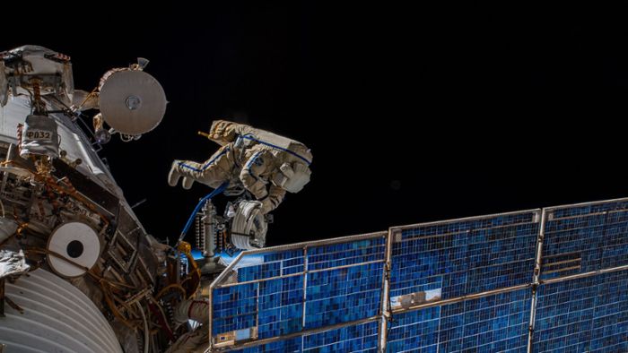 Antenne für Tierbeobachtung an Raumstation ISS befestigt