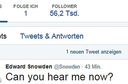 Innerhalb der ersten Stunde hatte Edward Snowden rekordverdächtige 218 000 Follower. Foto: dpa