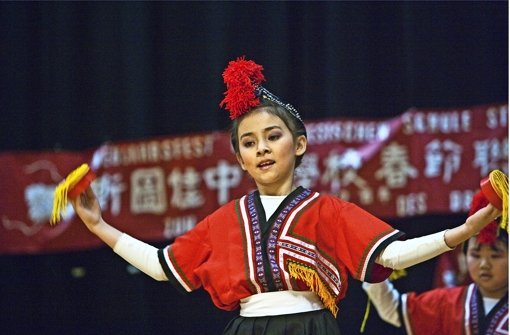 Beim Neujahrsfest  der Chinesischen Schule Stuttgart werden  von den Kindern  auch Volkstänze dargeboten. Foto: Archiv Achim Zweygarth