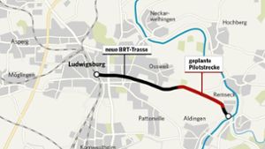 Rund 2,2 Kilometer ist die Strecke lang, auf der eine neue Busspur zwischen Ludwigsburg und Remseck gebaut werden könnte. Foto: StZ