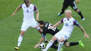 Die Isländer brachten Lionel Messi und Argentinien oft ins Stolpern. Foto: AFP