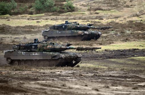 18 dieser Panzer sind in der Ukraine eingetroffen. Foto: dpa/Federico Gambarini