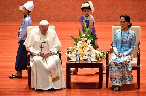 Papst Franziskus zu Besuch in Myanmar. Foto: AFP