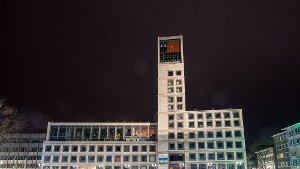 Im Stuttgarter Rathaus sind zur Earth Hour am Samstag die Lichter ausgeknipst worden. Foto: 7aktuell.de/Florian Gerlach