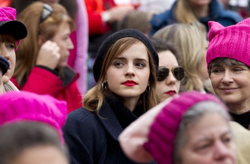 Schauspielerin Emma Watson nimmt an der Anti-Trump-Kundgebung „Marsch der Frauen“ teil. Foto: AP
