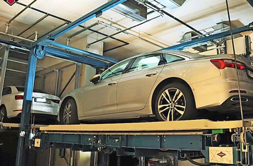 Das Garagensystem sortiert die Autos vollkommen selbstständig ein und braucht keine Zufahrts­wege. Foto: Peick