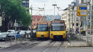 Sorgte am Dienstagnachmittag für Chaos im Stuttgarter Stadtbahnverkehr - defekte U15 beim Charlottenplatz.  Foto: Markus Merz